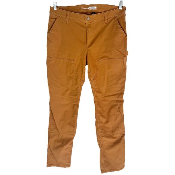 Carhartt Relaxed Fit Double Front Utility Work Pants Women 12 Carpenter Brown - Picture 2 of 11